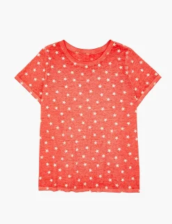 The Tee Shop^Lane Bryant Modern Burnout Tossed Stars Graphic Tee Red
