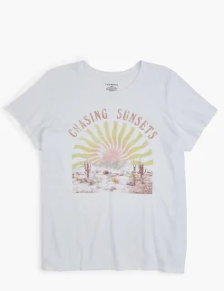 Knit Tops^Lane Bryant Modern Chasing Sunsets Graphic Tee White