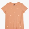 Knit Tops^Lane Bryant Modern Crew-Neck Daisy Embroidery Graphic Tee Orange Flower