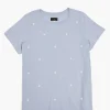 Knit Tops^Lane Bryant Modern Crew-Neck Daisy Embroidery Graphic Tee Blue Flower