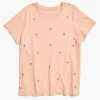 Knit Tops^Lane Bryant Modern Embroidered Palm Graphic Tee Tropical Peach