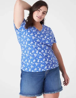 Knit Tops^Lane Bryant Modern Jersey Side-Ruched Tee Melody Floral
