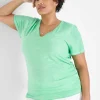 Knit Tops^Lane Bryant Modern Jersey Side-Ruched Tee Island Green