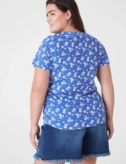 Knit Tops^Lane Bryant Modern Jersey Side-Ruched Tee Melody Floral
