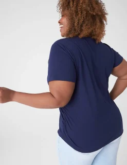 The Tee Shop^Lane Bryant Modern Jersey Side-Ruched Tee Maritime Blue