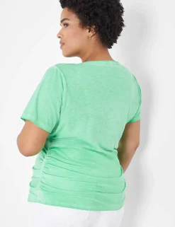 The Tee Shop^Lane Bryant Modern Jersey Side-Ruched Tee Island Green