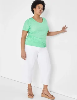 Knit Tops^Lane Bryant Modern Jersey Side-Ruched Tee Island Green