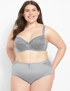 Balconette Bras^Lane Bryant Modern Lace Lightly Lined Balconette Bra Alloy