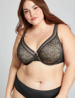 Underwire Bras^Lane Bryant Modern Lace Unlined Full Coverage Bra Black