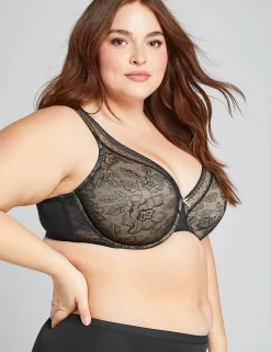 Full Coverage Bras^Lane Bryant Modern Lace Unlined Full Coverage Bra Black