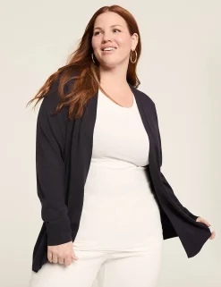 Cardigans^Lane Bryant Modern Long-Sleeve Open-Front Cardigan Night Sky