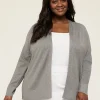 Cardigans^Lane Bryant Modern Long-Sleeve Open-Front Cardigan Medium Heather Grey