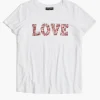 The Tee Shop^Lane Bryant Modern Love Embroidered Graphic Tee White
