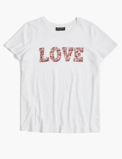 The Tee Shop^Lane Bryant Modern Love Embroidered Graphic Tee White