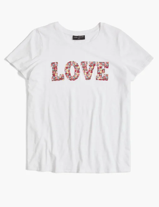 The Tee Shop^Lane Bryant Modern Love Embroidered Graphic Tee White