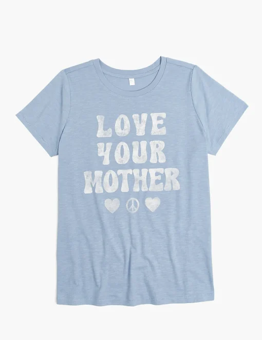 Knit Tops^Lane Bryant Modern Love Your Mother Graphic Tee Faded Denim