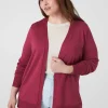 Sweaters^Lane Bryant Modern Open-Front Cardigan Burgundy