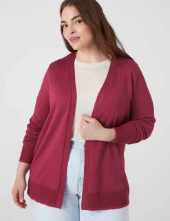 Sweaters^Lane Bryant Modern Open-Front Cardigan Burgundy