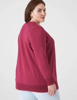Sweaters^Lane Bryant Modern Open-Front Cardigan Burgundy
