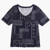 Knit Tops^Lane Bryant Modern Perfect Sleeve Bandana Fade Graphic Tee Navy Bandana