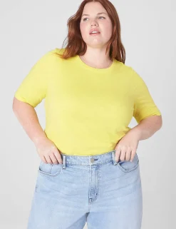 Knit Tops^Lane Bryant Modern Perfect Sleeve Crew-Neck Tee Meadowlark