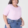 The Tee Shop^Lane Bryant Modern Perfect Sleeve Crew-Neck Tee Orchid