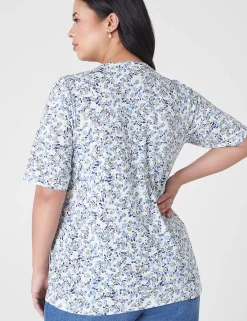 The Tee Shop^Lane Bryant Modern Perfect Sleeve Crew-Neck Tee Mia Floral