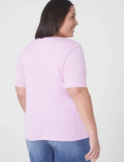 The Tee Shop^Lane Bryant Modern Perfect Sleeve Crew-Neck Tee Orchid