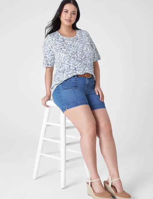 The Tee Shop^Lane Bryant Modern Perfect Sleeve Crew-Neck Tee Mia Floral