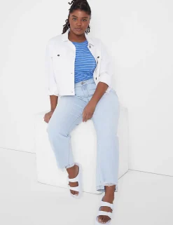 Knit Tops^Lane Bryant Modern Perfect Sleeve Crew-Neck Tee Skinny Stripe