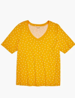 The Tee Shop^Lane Bryant Modern Perfect Sleeve Dot Graphic Tee Orange Dot