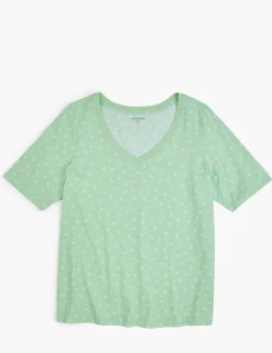 The Tee Shop^Lane Bryant Modern Perfect Sleeve Dot Graphic Tee Green Dot