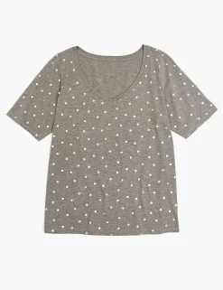 Knit Tops^Lane Bryant Modern Perfect Sleeve Foil Dot Graphic Tee Dot Print