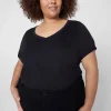 Knit Tops^Lane Bryant Modern Perfect Sleeve V-Neck Tee Black