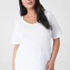 Knit Tops^Lane Bryant Modern Perfect Sleeve V-Neck Tee White