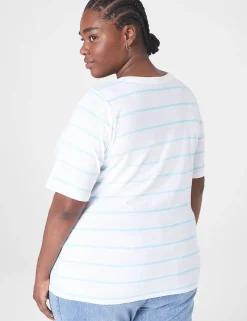 Knit Tops^Lane Bryant Modern Perfect Sleeve V-Neck Tee Kendall Stripe