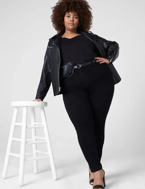 Knit Tops^Lane Bryant Modern Perfect Sleeve V-Neck Tee Black