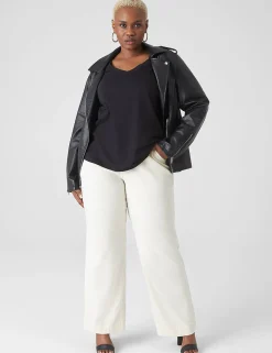 Knit Tops^Lane Bryant Modern Perfect Sleeve V-Neck Tee Black