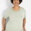 Knit Tops^Lane Bryant Modern Perfect Sleeve Wash Tee Dried Herb