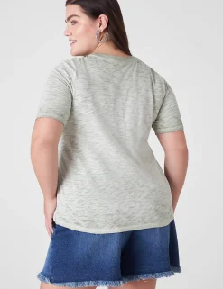 Knit Tops^Lane Bryant Modern Perfect Sleeve Wash Tee Dried Herb