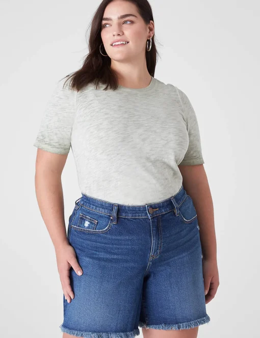 Knit Tops^Lane Bryant Modern Perfect Sleeve Wash Tee Dried Herb