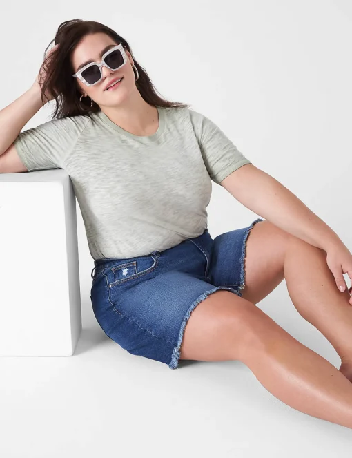 Knit Tops^Lane Bryant Modern Perfect Sleeve Wash Tee Dried Herb