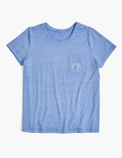 The Tee Shop^Lane Bryant Modern Rainbow Embroidered Graphic Tee Beaucoup Blue