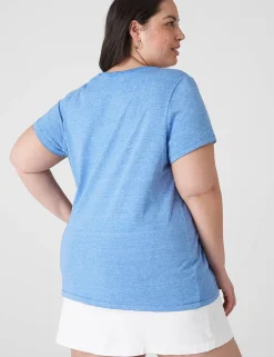 Knit Tops^Lane Bryant Modern Rainbow Embroidered Graphic Tee Beaucoup Blue