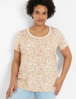 Knit Tops^Lane Bryant Modern Short-Sleeve V-Neck Tee Cynthia Floral