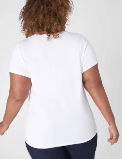 Knit Tops^Lane Bryant Modern Short-Sleeve V-Neck Tee White