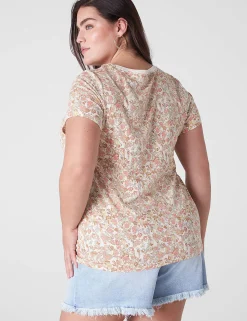 Knit Tops^Lane Bryant Modern Short-Sleeve V-Neck Tee Cynthia Floral