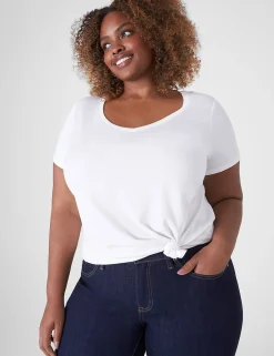 The Tee Shop^Lane Bryant Modern Short-Sleeve V-Neck Tee White