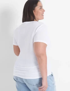 Knit Tops^Lane Bryant Modern Slub Side-Ruched Tee White
