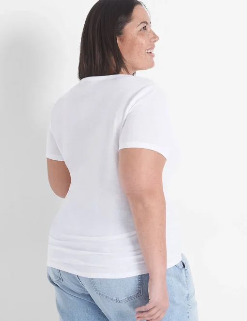 Knit Tops^Lane Bryant Modern Slub Side-Ruched Tee White